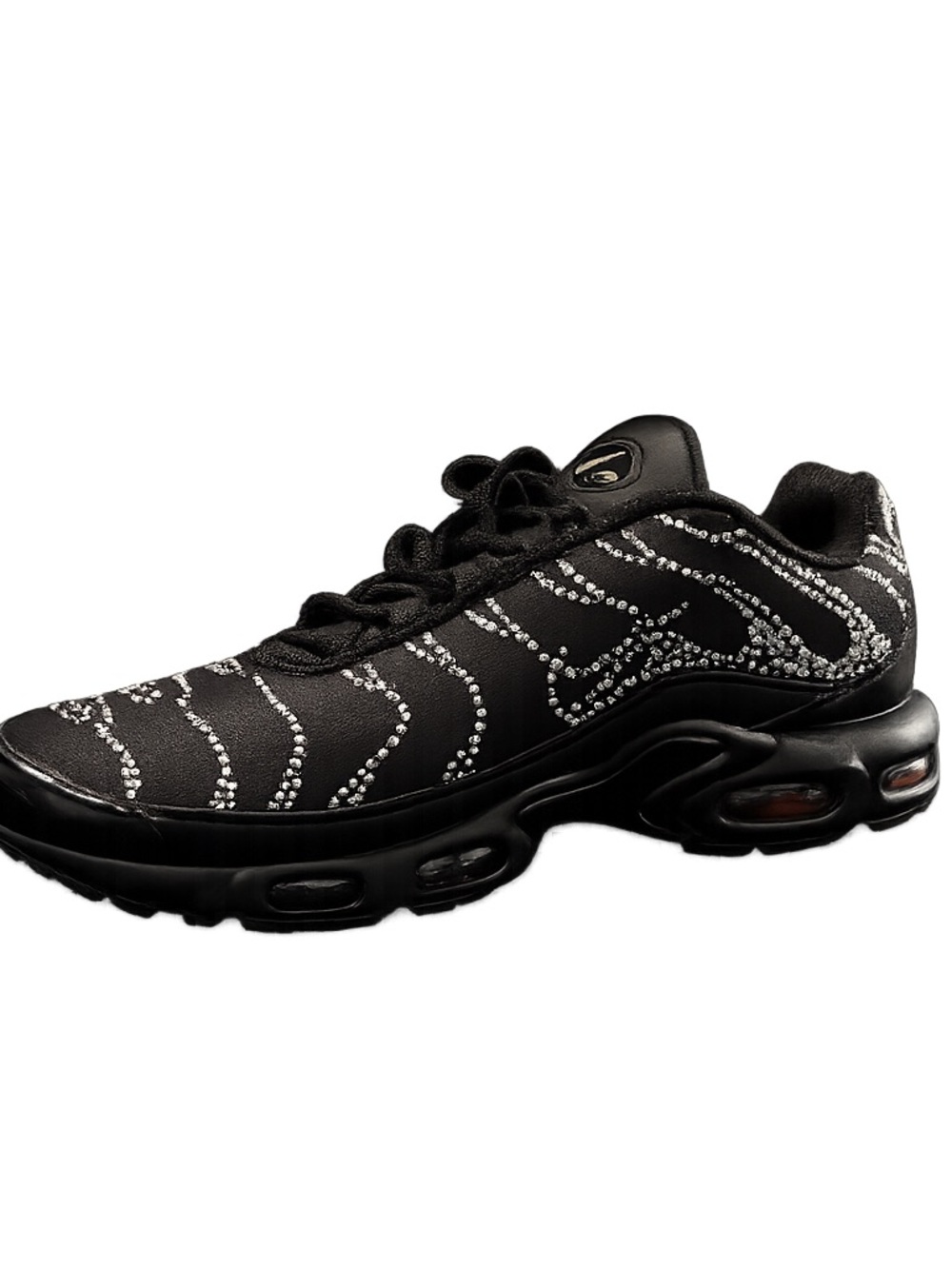Nike Black Tn Air Low-Top Sneaker with Yellow Accent